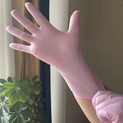 Guantes de cocina de nitrilo impermeables de color rosa