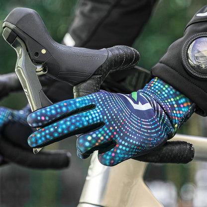 Designer winter cycling gloves with wrist guards