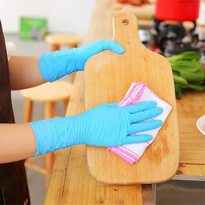 100 pieces of food-grade blue nitrile gloves