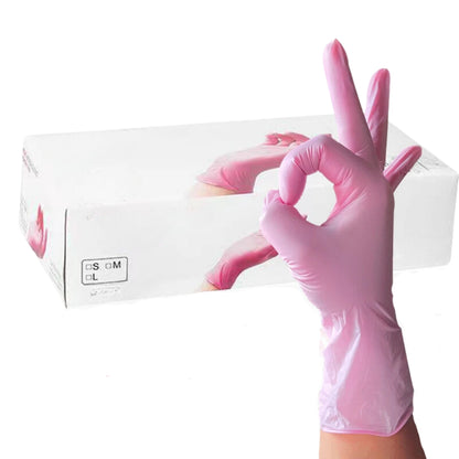 Guantes de cocina de nitrilo impermeables de color rosa