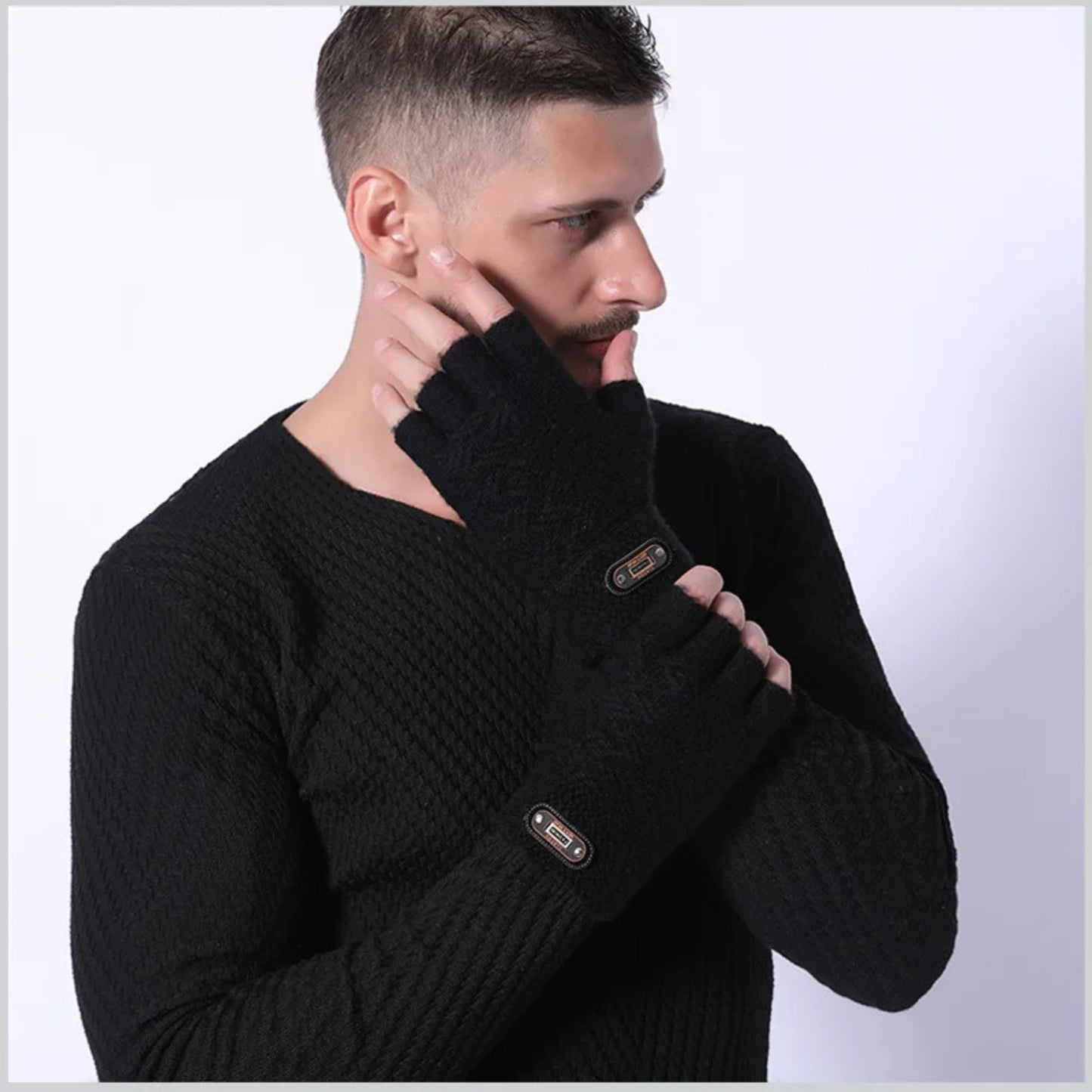 Mitaines homme en laine acrylique