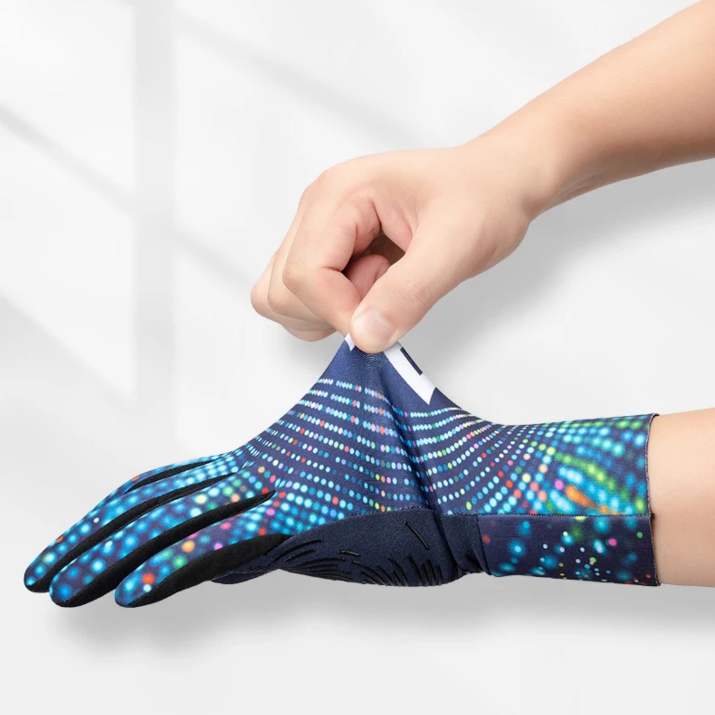 Designer winter cycling gloves with wrist guards