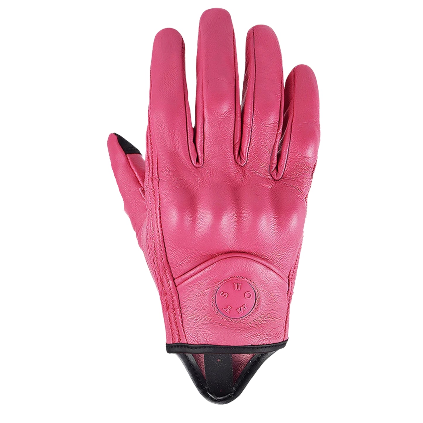 Gants moto femme rose en cuir rétro