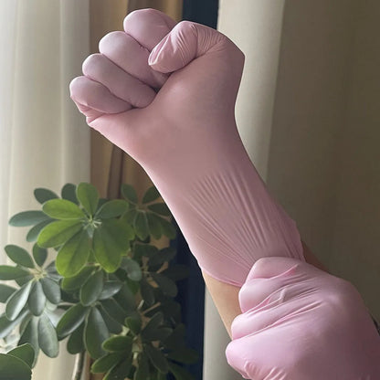 Guantes de cocina de nitrilo impermeables de color rosa