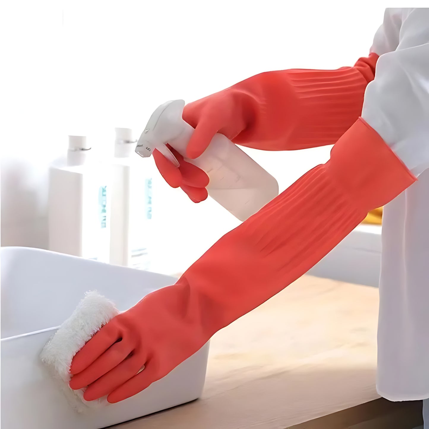 Long latex gloves for washing dishes