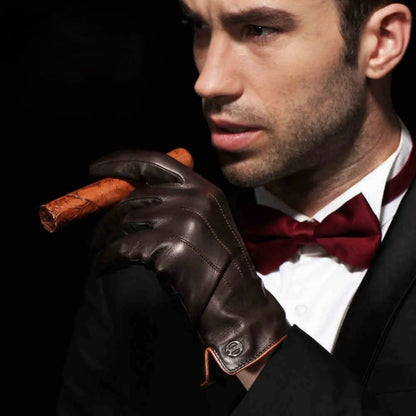 Guantes de cuero para hombre de alta gama.