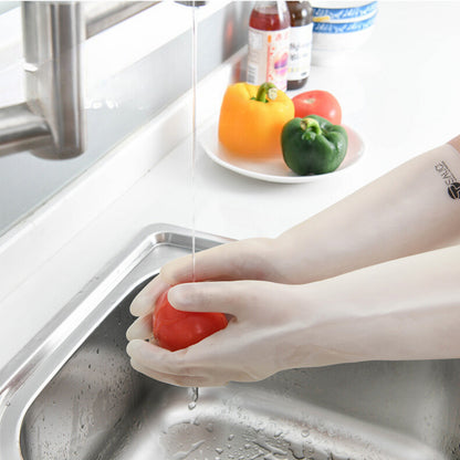 Guantes de cocina de nitrilo blanco para limpieza reutilizable