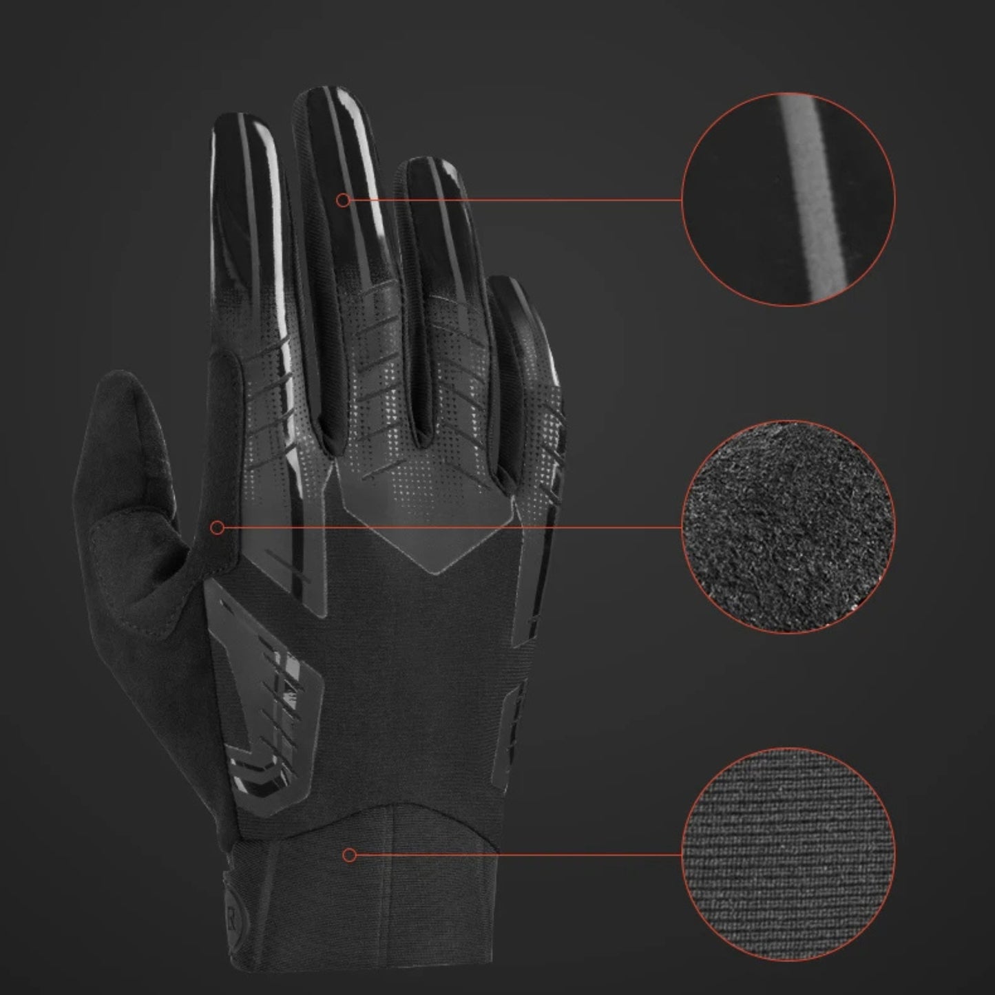 Gants VTT thermiques tactiles avec protections