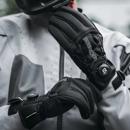 Warm black winter cycling gloves, windproof