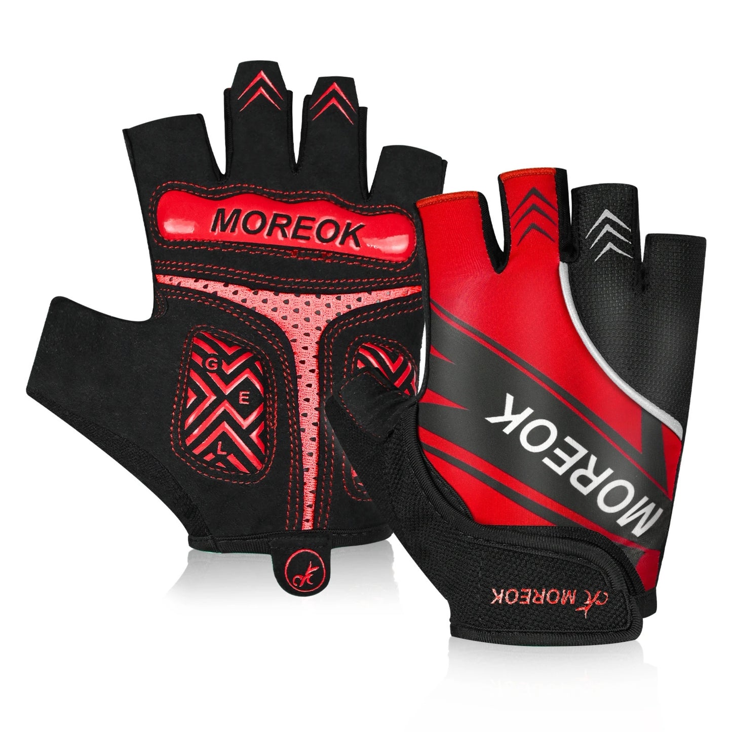 Guantes de ciclismo antideslizantes con cierres de velcro.