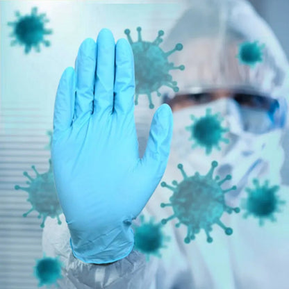 100 pieces of food-grade blue nitrile gloves