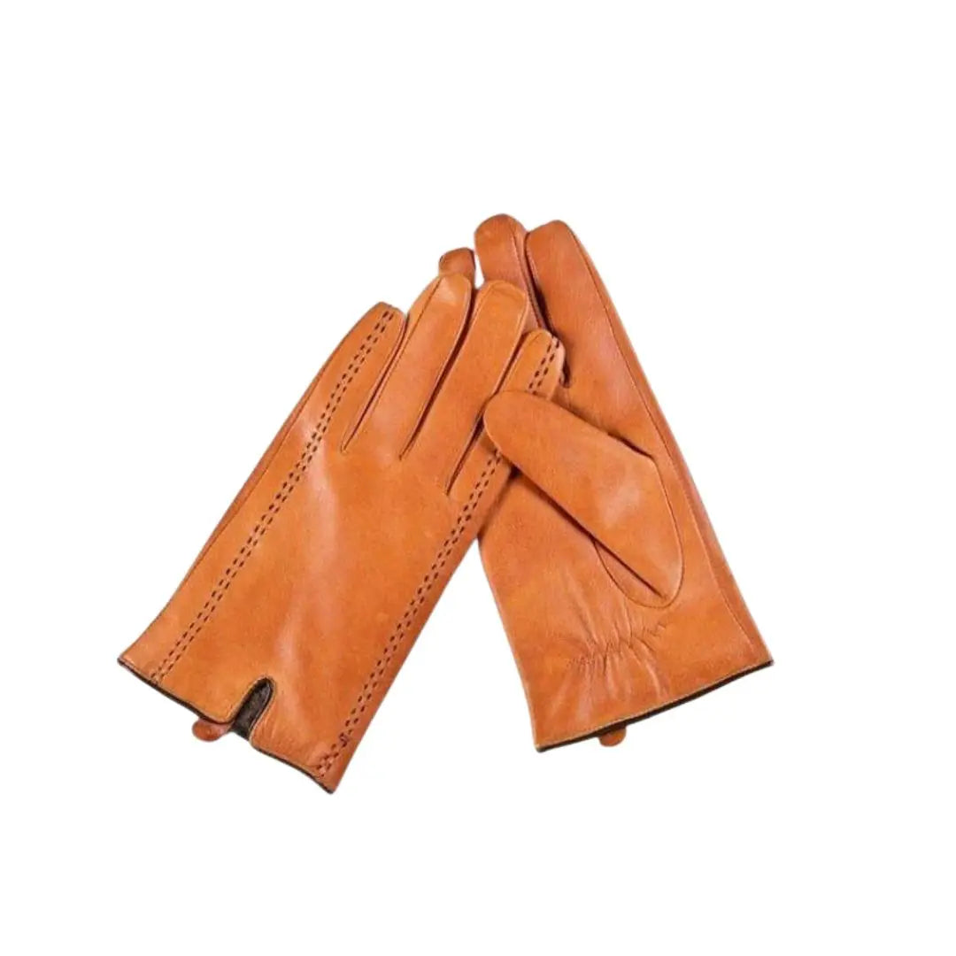 Gant cuir pour homme marron. L'image est sur fond blanc.