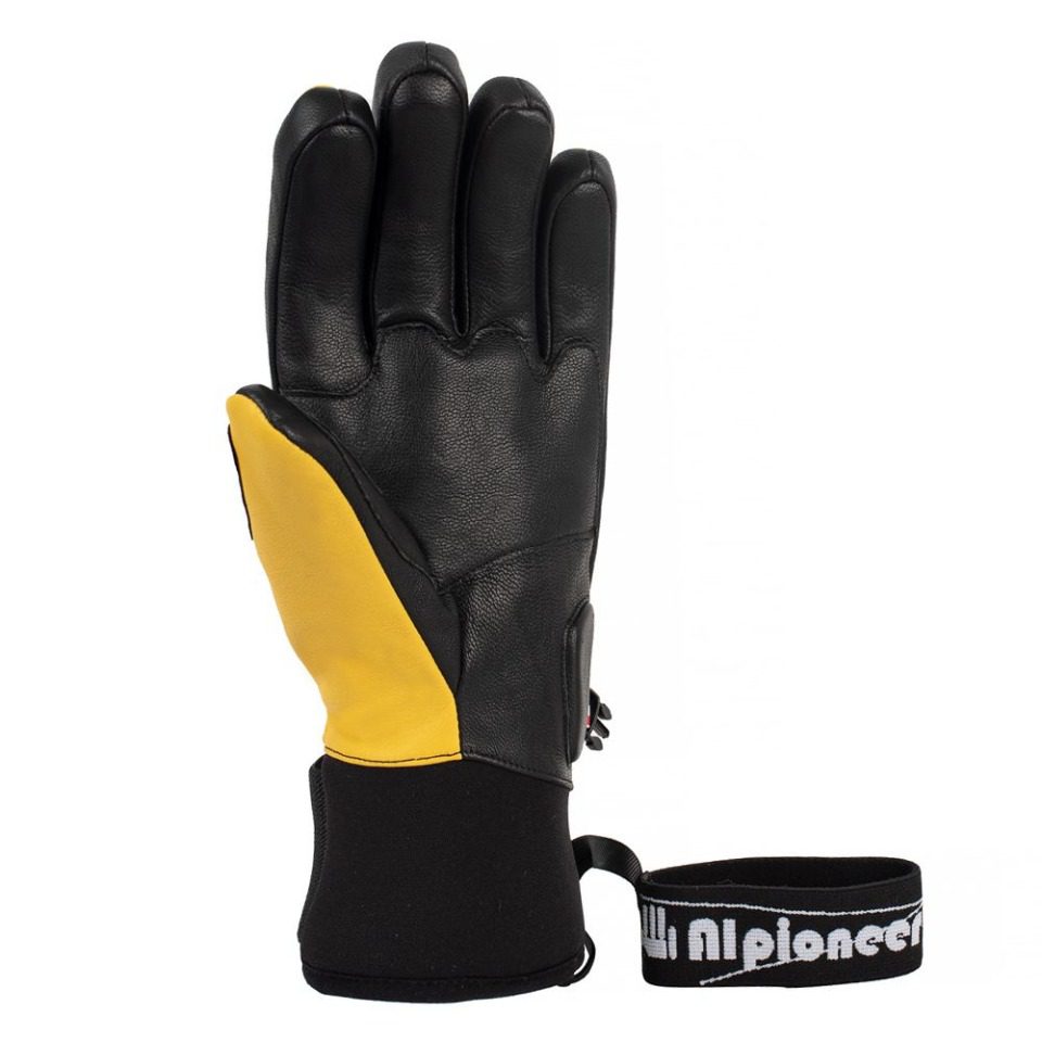 Men's thermal leather ski gloves
