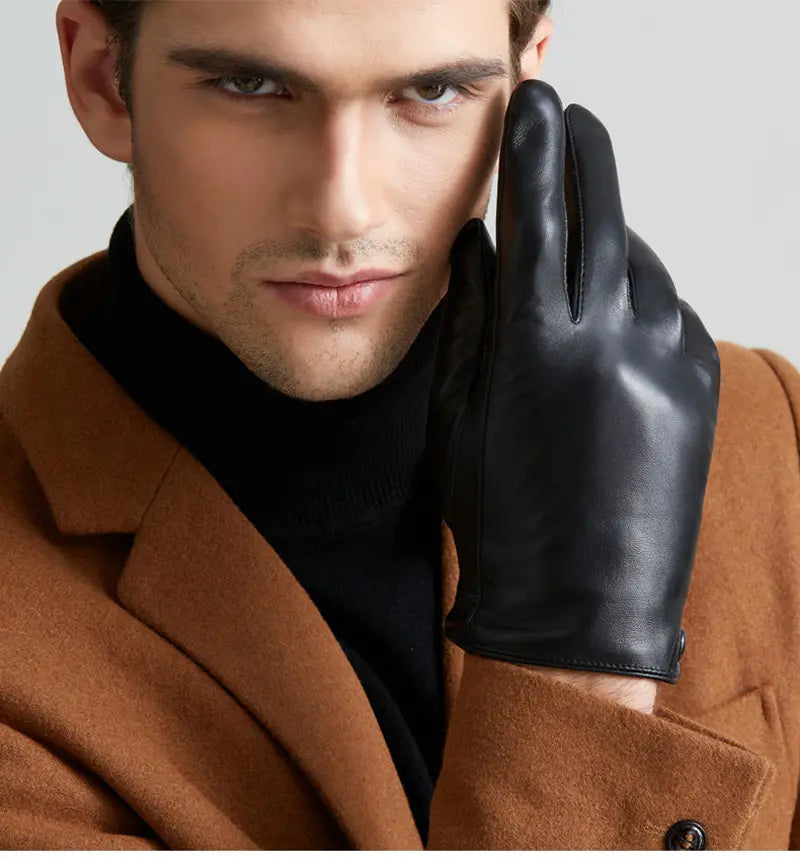 Gants cuir homme noir haut de gamme