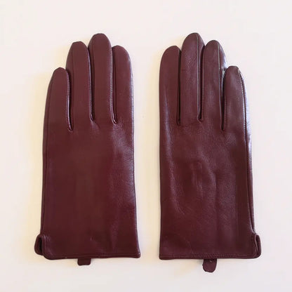 Gants cuir femmes hiver avec doublure polaire