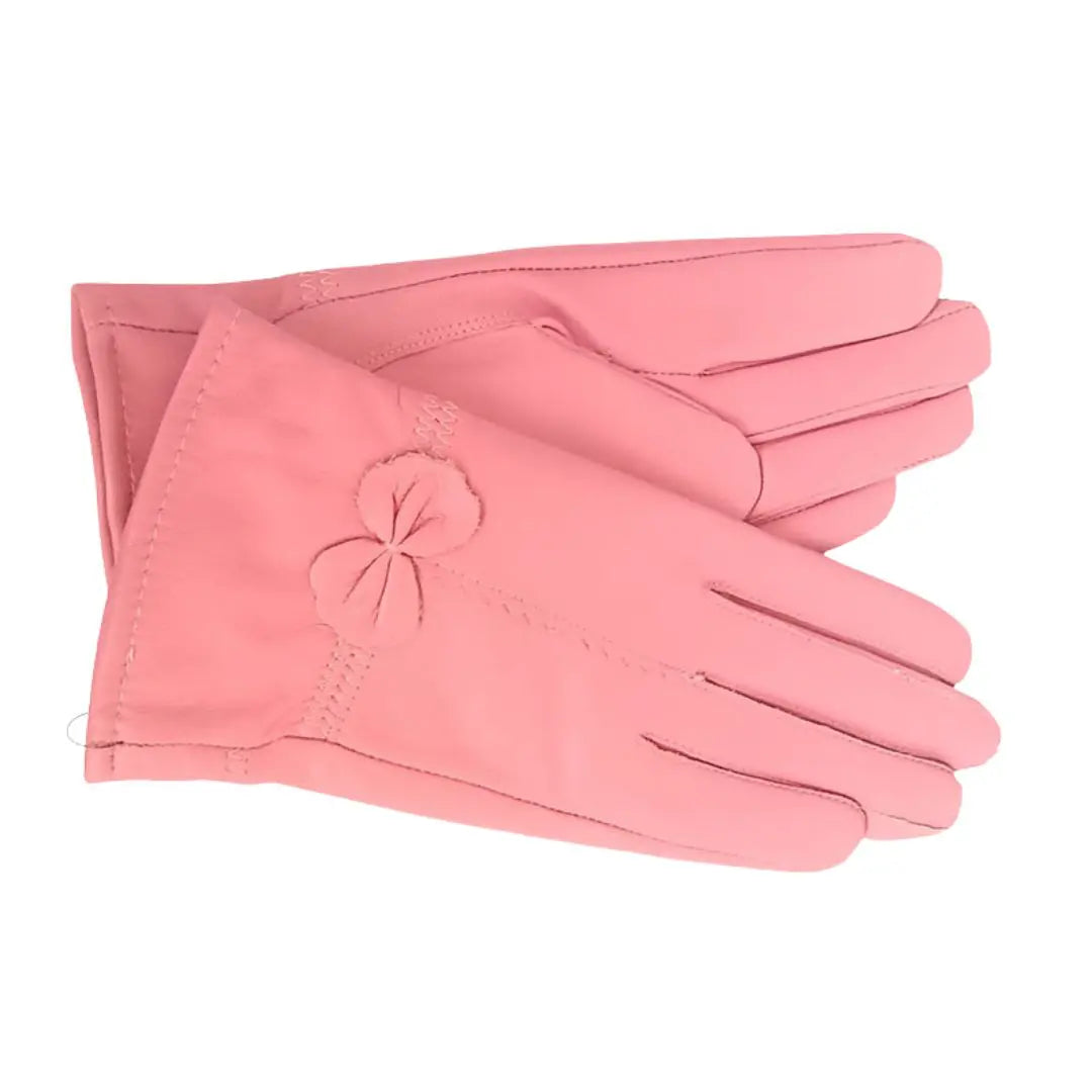Gants cuir femmes de couleurs avec nœud papillon