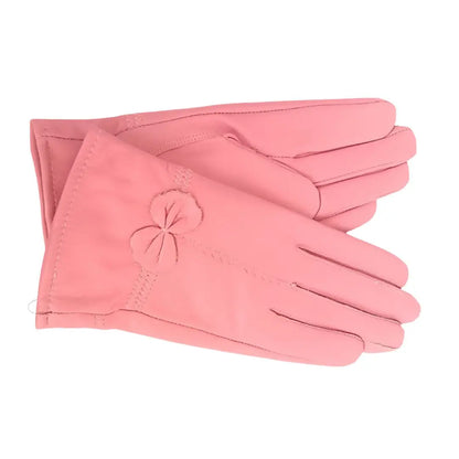 Gants cuir femmes de couleurs avec nœud papillon
