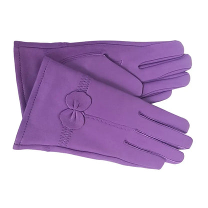 Gants cuir femmes de couleurs avec nœud papillon