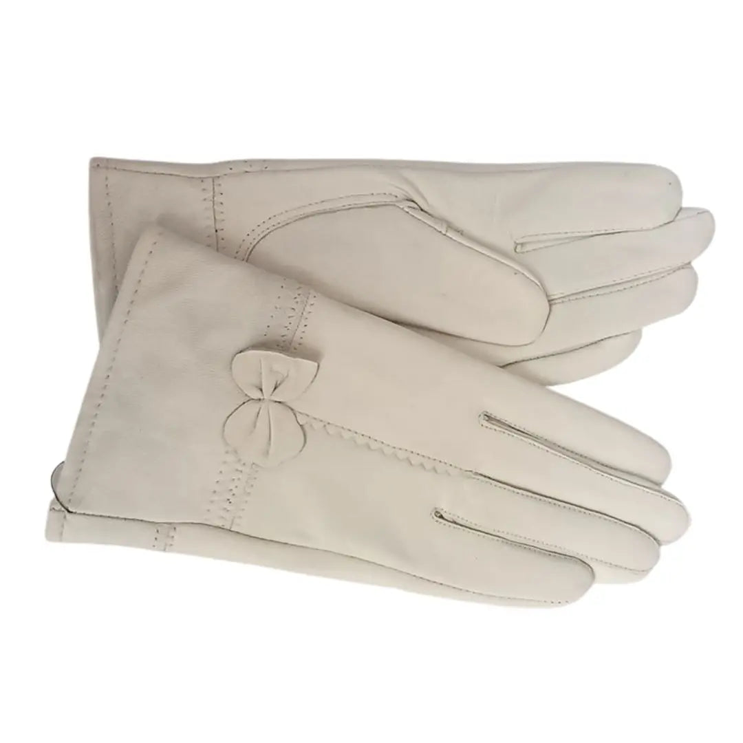 Gants cuir femmes de couleurs avec nœud papillon