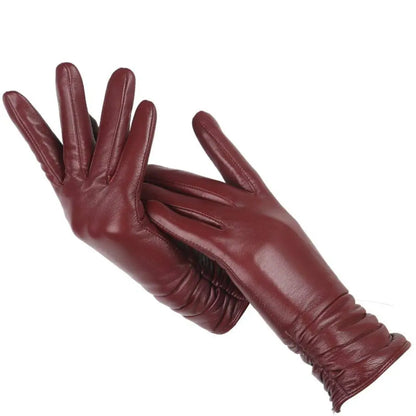Gants cuir montants classiques pour femmes