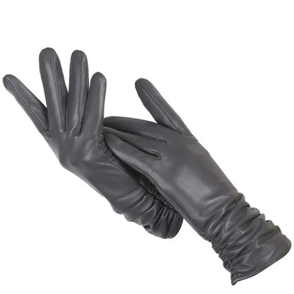 Gants cuir montants classiques pour femmes