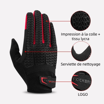Gants vélo hiver tactile coupe-vent
