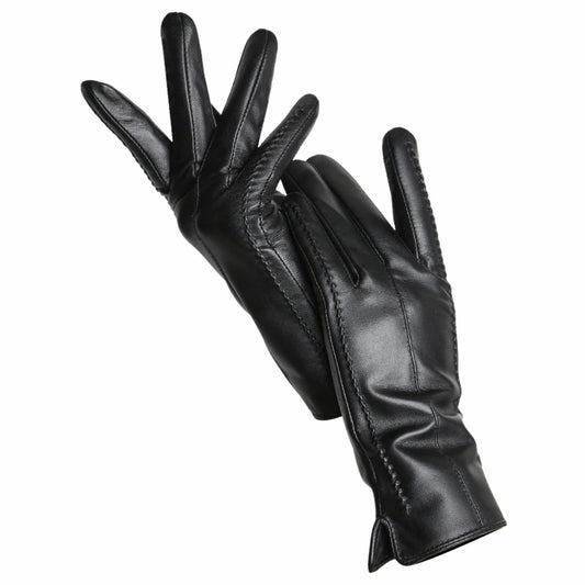 Gants cuir femme tactiles avec doublure