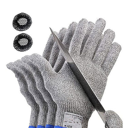 Gants cotte de maille résistants aux coupures (2 paires)