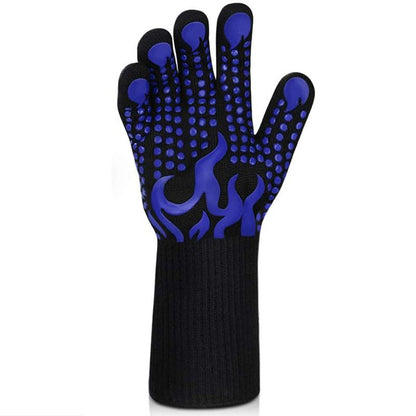 Oven heat-resistant glove with flame design for barbecue